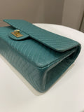 Chanel 2.55 225 Chevron Reissue Double Flap Emerald Calfskin