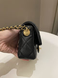 Chanel 22A Twist Your Button Mini Flap Bag Black Caviar