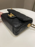Chanel 22A Twist Your Button Mini Flap Bag Black Caviar