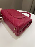 Chanel 22K Quilted Coco Handle Mini Lipstick Red Caviar