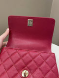 Chanel 22K Quilted Coco Handle Mini Lipstick Red Caviar