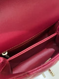 Chanel 22K Quilted Coco Handle Mini Lipstick Red Caviar