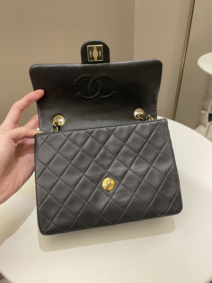 Chanel Vintage Quilted Flap Ash Green Lambskin