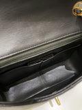 Chanel Vintage Quilted Flap Ash Green Lambskin