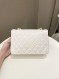 Chanel Vintage Quilted Flap Bag White Lambskin