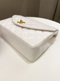 Chanel Vintage Quilted Flap Bag White Lambskin