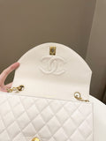 Chanel Vintage Quilted Flap Bag White Lambskin