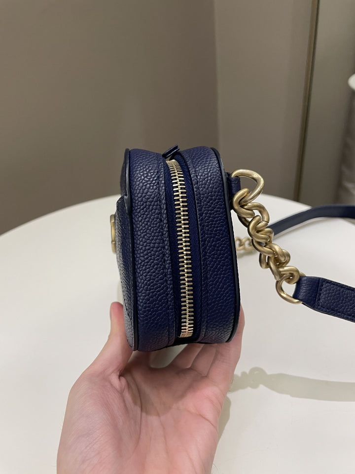 Chanel Cc Quilted Belt Bag Blue Caviar