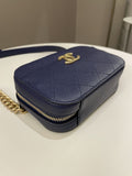 Chanel Cc Quilted Belt Bag Blue Caviar