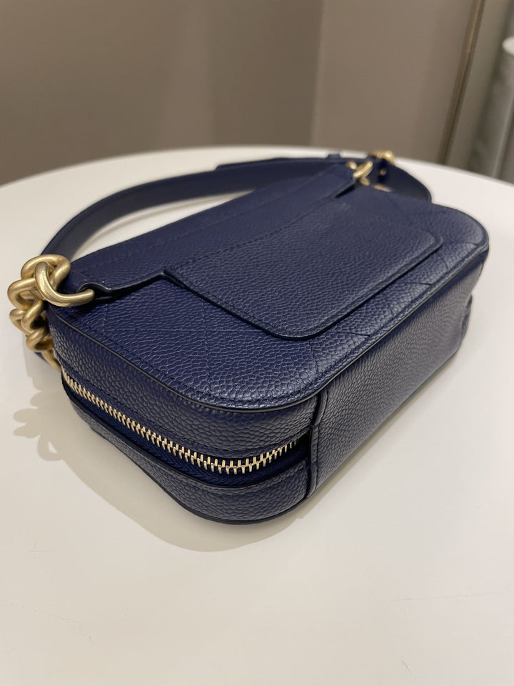 Chanel Cc Quilted Belt Bag Blue Caviar
