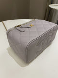 Chanel Quilted Pearl Crush Vanity Rectangular Grey Lambskin
