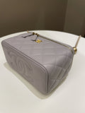 Chanel Quilted Pearl Crush Vanity Rectangular Grey Lambskin