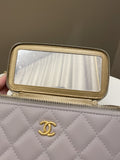 Chanel Quilted Pearl Crush Vanity Rectangular Grey Lambskin