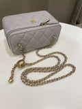 Chanel Quilted Pearl Crush Vanity Rectangular Grey Lambskin