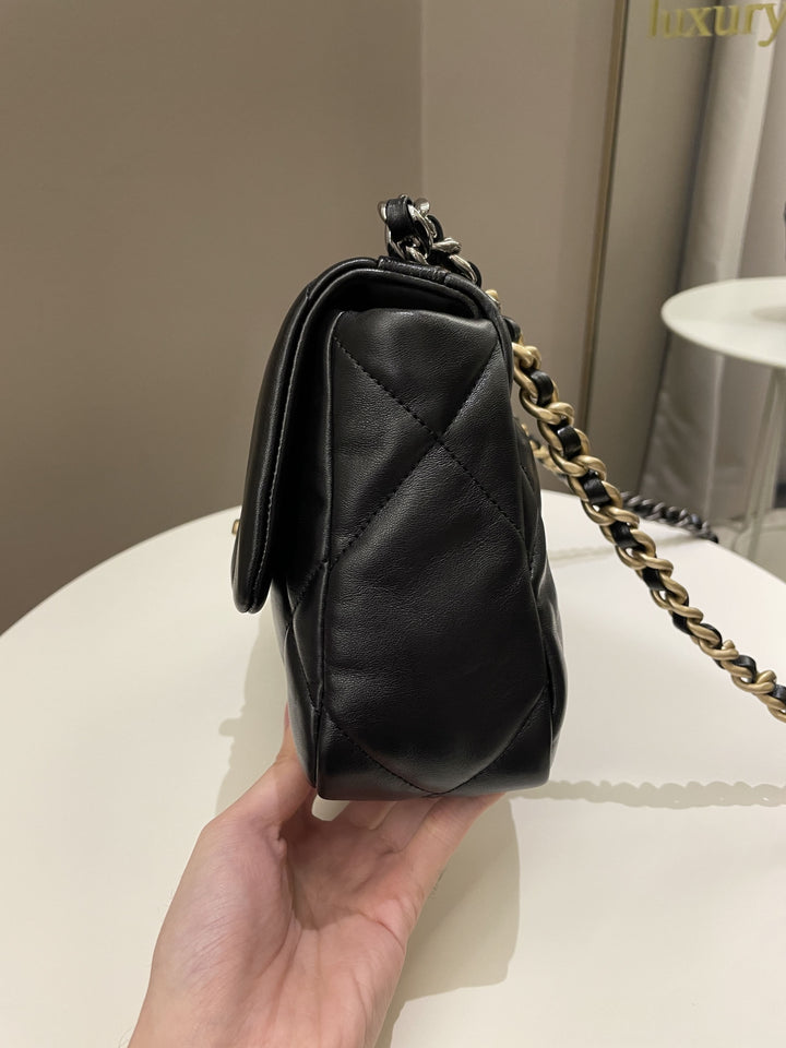 Chanel 19 Flap Bag Black Lambskin