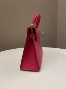 Hermes Mini Kelly 20 Rouge Casaque / Pink Chèvre