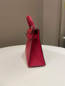 Hermes Mini Kelly 20 Rouge Casaque / Pink Chèvre