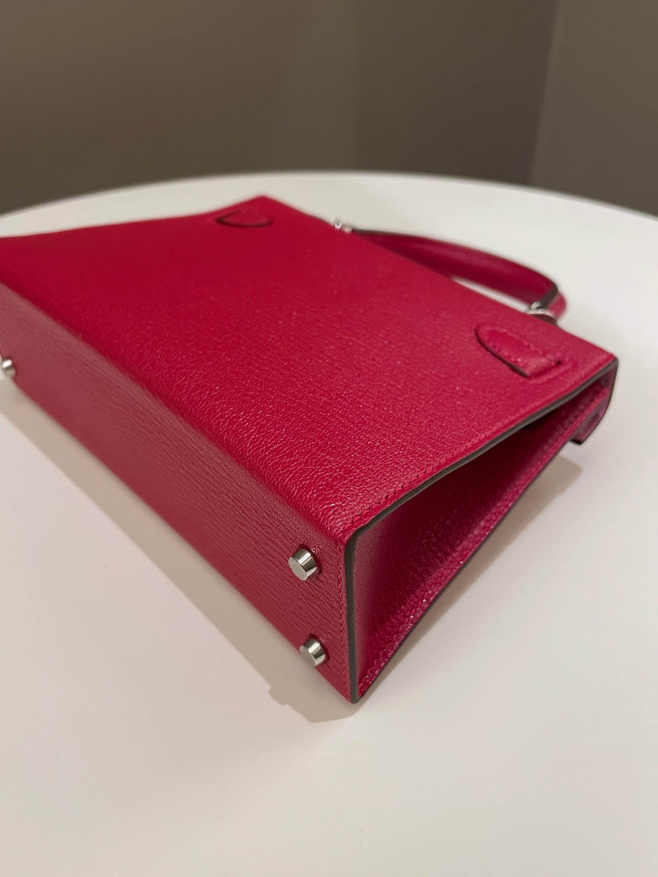 Hermes Mini Kelly 20 Rouge Casaque / Pink Chèvre