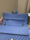 Chanel Classic Chevron Medium Double Flap Paradise Blue Caviar