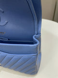 Chanel Classic Chevron Medium Double Flap Paradise Blue Caviar