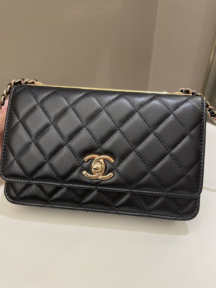 Chanel Trendy CC Wallet On Chain Black Lambskin