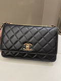 Chanel Trendy CC Wallet On Chain Black Lambskin