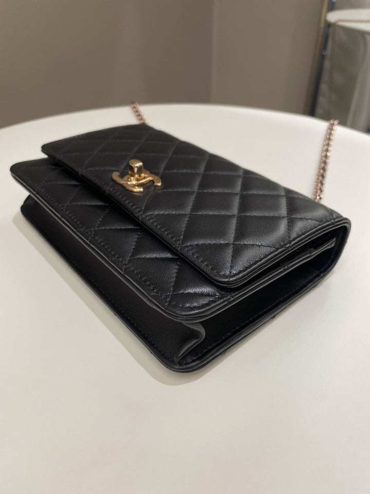 Chanel Trendy CC Wallet On Chain Black Lambskin