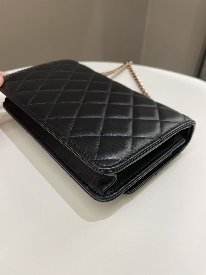 Chanel Trendy CC Wallet On Chain Black Lambskin