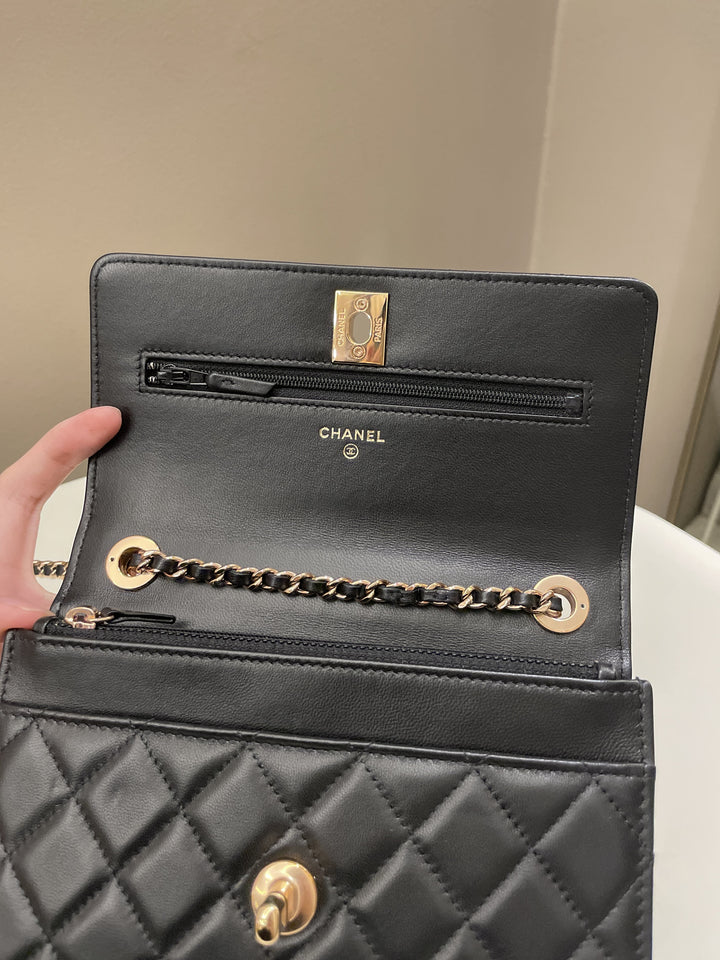 Chanel Trendy CC Wallet On Chain Black Lambskin