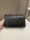 Chanel Vintage Classic Quilted Medium Double Flap Black Lambskin