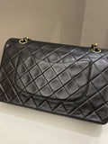 Chanel Vintage Classic Quilted Medium Double Flap Black Lambskin