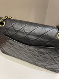 Chanel Vintage Classic Quilted Medium Double Flap Black Lambskin