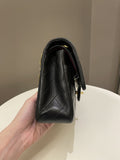 Chanel Vintage Classic Quilted Medium Double Flap Black Lambskin