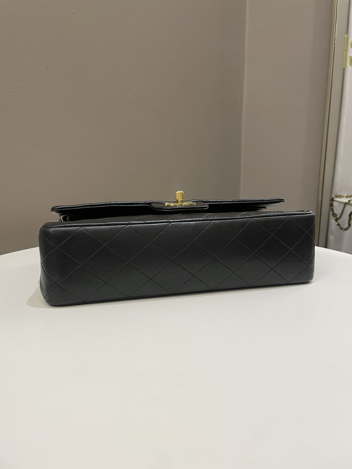 Chanel Vintage Classic Quilted Medium Double Flap Black Lambskin