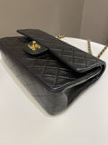 Chanel Vintage Classic Quilted Medium Double Flap Black Lambskin