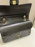 Chanel Vintage Classic Quilted Medium Double Flap Black Lambskin