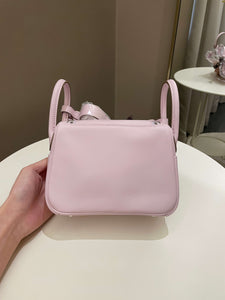 Hermes Mini Lindy Mauve Pale / Gold Swift