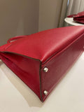 Hermes Kelly Sellier 35 Rouge Vif Chevre Coromandel