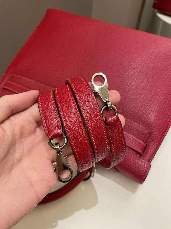 Hermes Kelly Sellier 35 Rouge Vif Chevre Coromandel