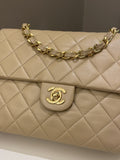 Chanel Vintage Quilted Flap Beige Lambskin