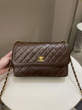 Chanel Vintage Quilted Flap Brown Lambskin