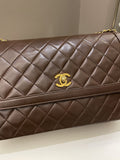 Chanel Vintage Quilted Flap Brown Lambskin