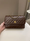 Chanel Vintage Quilted Flap Brown Lambskin
