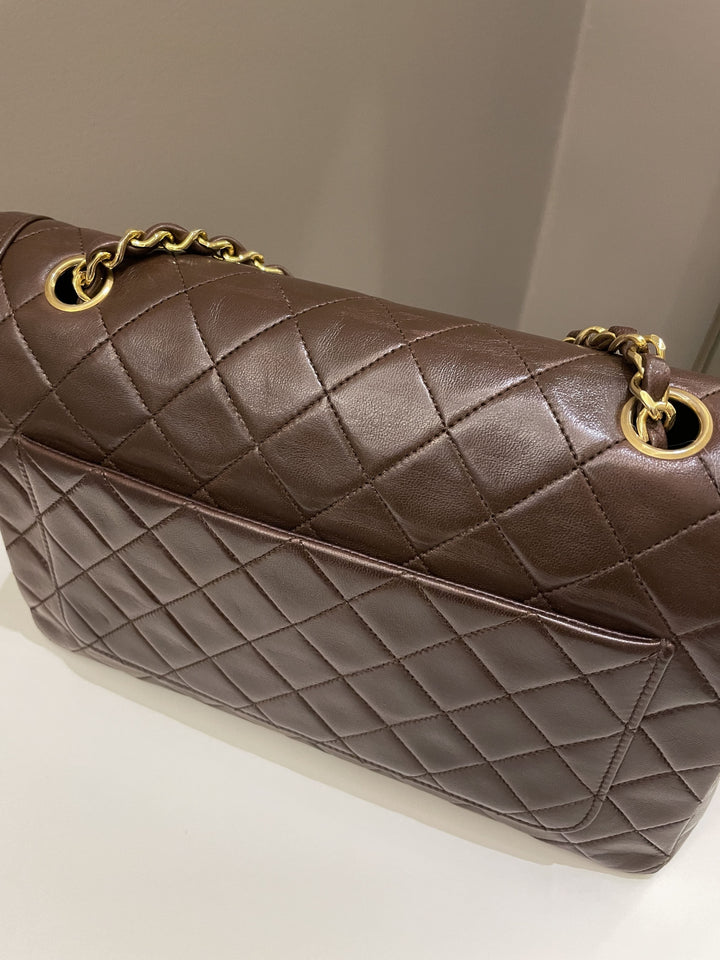 Chanel Vintage Quilted Flap Brown Lambskin