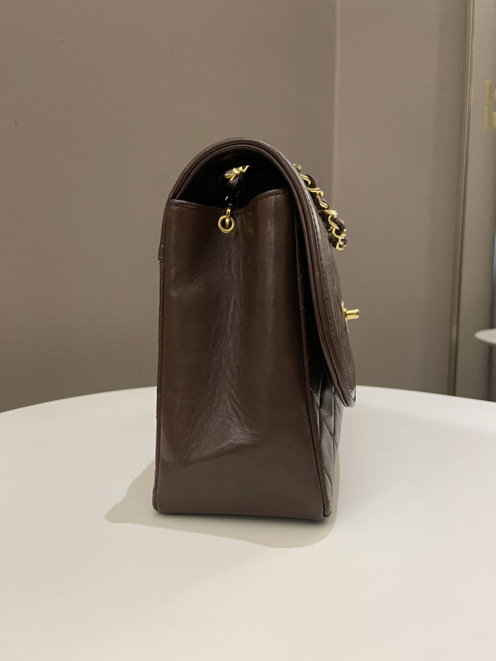 Chanel Vintage Quilted Flap Brown Lambskin