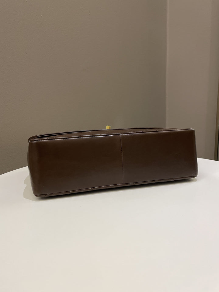 Chanel Vintage Quilted Flap Brown Lambskin