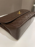 Chanel Vintage Quilted Flap Brown Lambskin