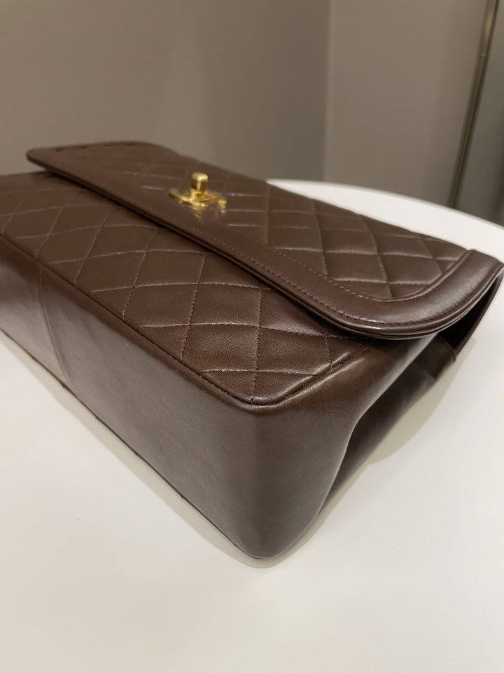 Chanel Vintage Quilted Flap Brown Lambskin