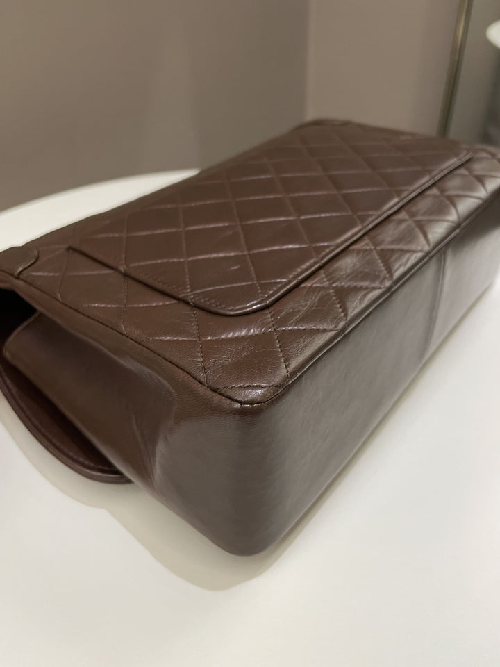 Chanel Vintage Quilted Flap Brown Lambskin