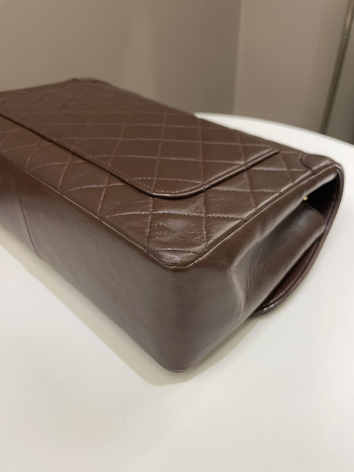 Chanel Vintage Quilted Flap Brown Lambskin